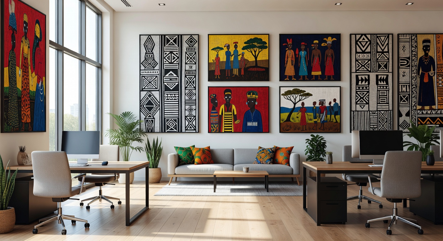 Ascend Uganda office with Ugandan art